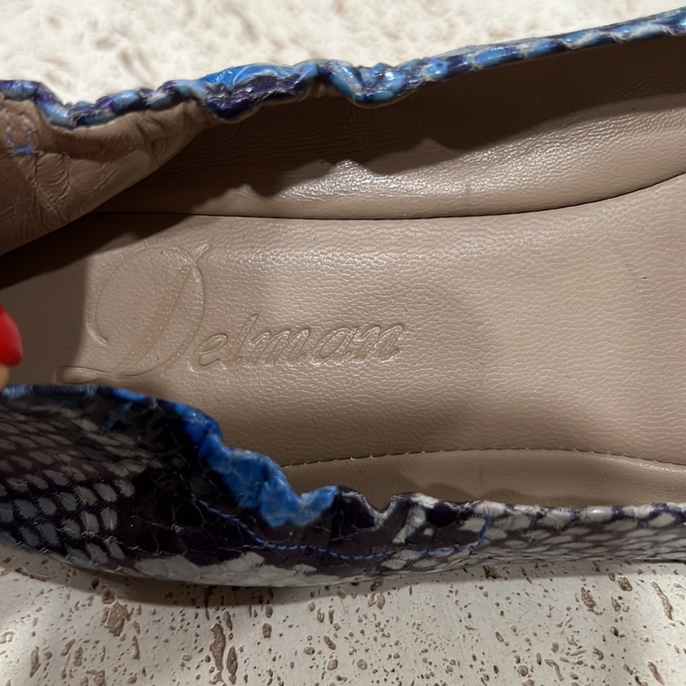Delman Flats Shoes Python Leather Outside Beautif… - image 5